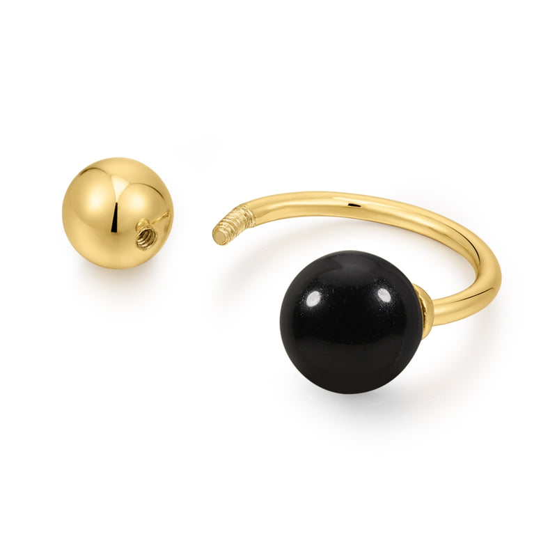 Piercing BLACK gelbgold