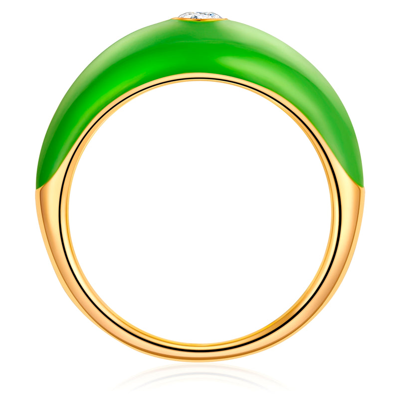 Ring STIER gold Emaille grün