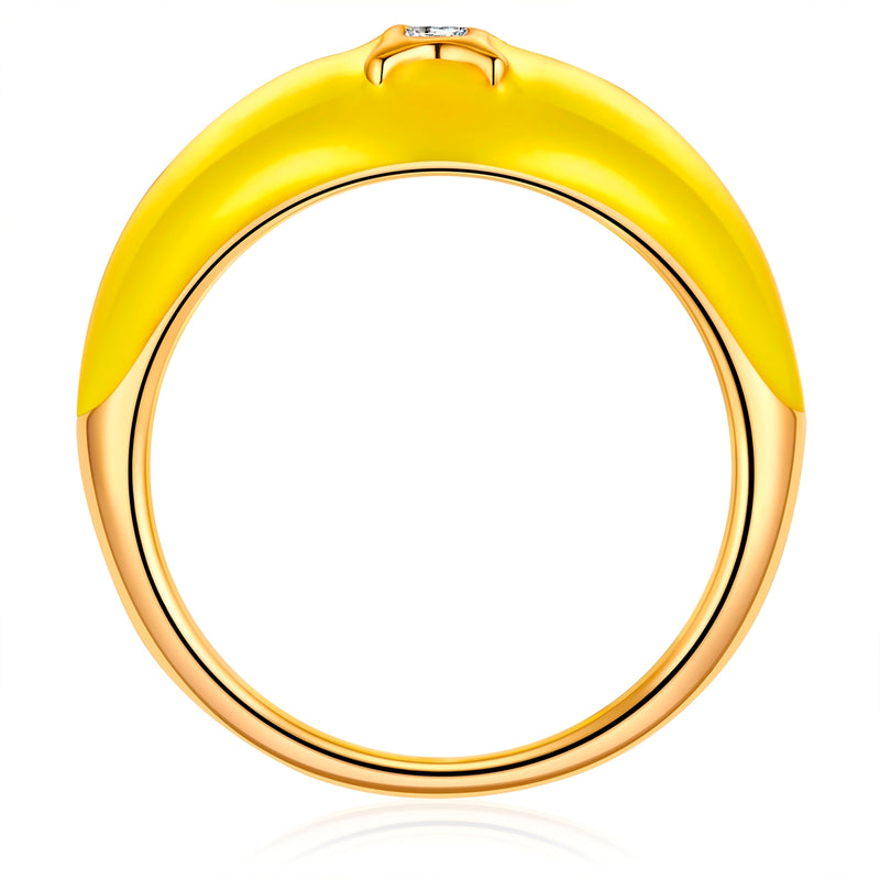 Ring ZWILLING gold Emaille gelb