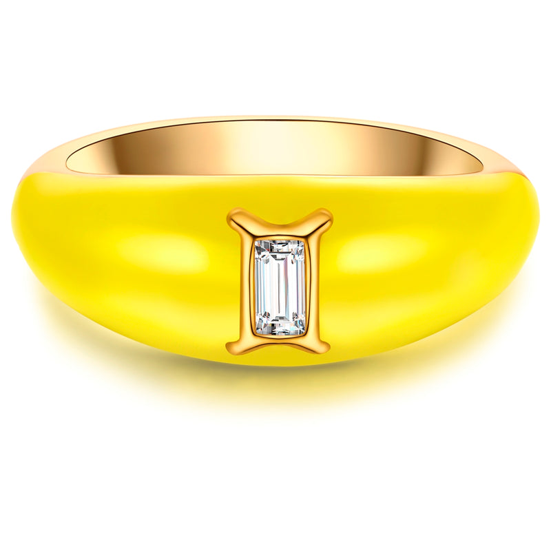 Ring ZWILLING gold Emaille gelb