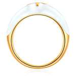 Ring WIDDER gold Emaille weiß