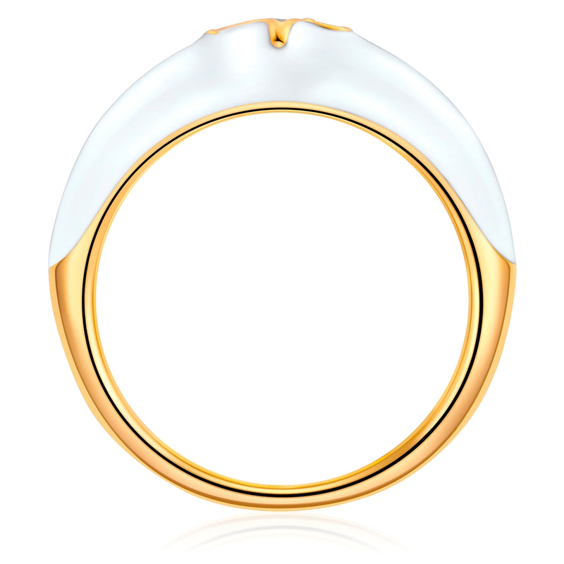 Ring WIDDER gold Emaille weiß