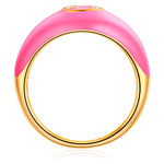 Ring KREBS gold Emaille rosa
