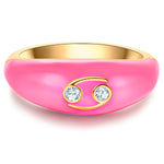 Ring KREBS gold Emaille rosa