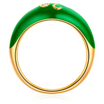 Ring LÖWE gold Emaille grün