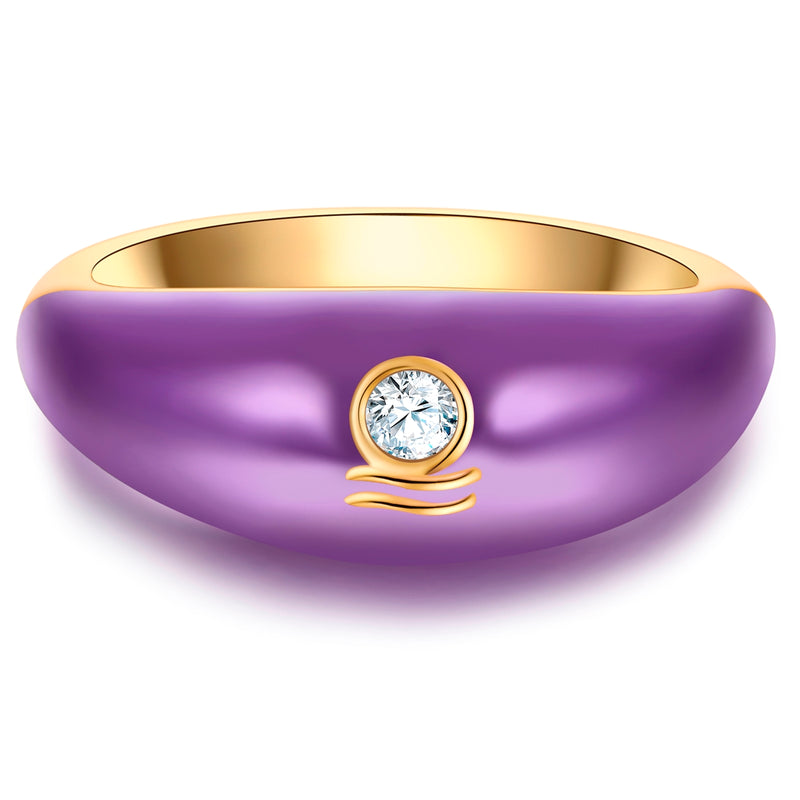 Ring WAAGE gold Emaille lila
