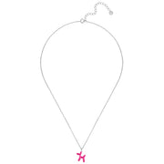 Kette BALLON-HUND silber Emaille pink