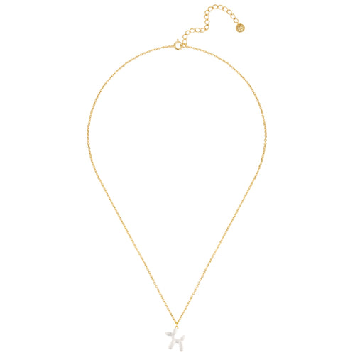Kette BALLON-HUND gold Emaille weiß