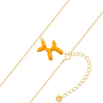 Halskette BALLON-HUND gold Emaille orange