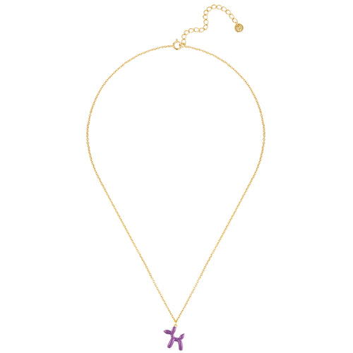 Ankerkette BALLON-HUND gold Emaille violett