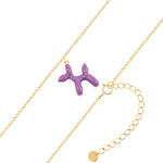 Ankerkette BALLON-HUND gold Emaille violett