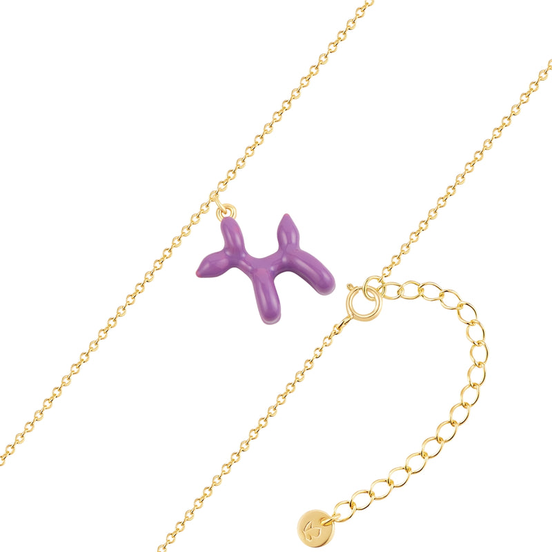 Ankerkette BALLON-HUND gold Emaille violett