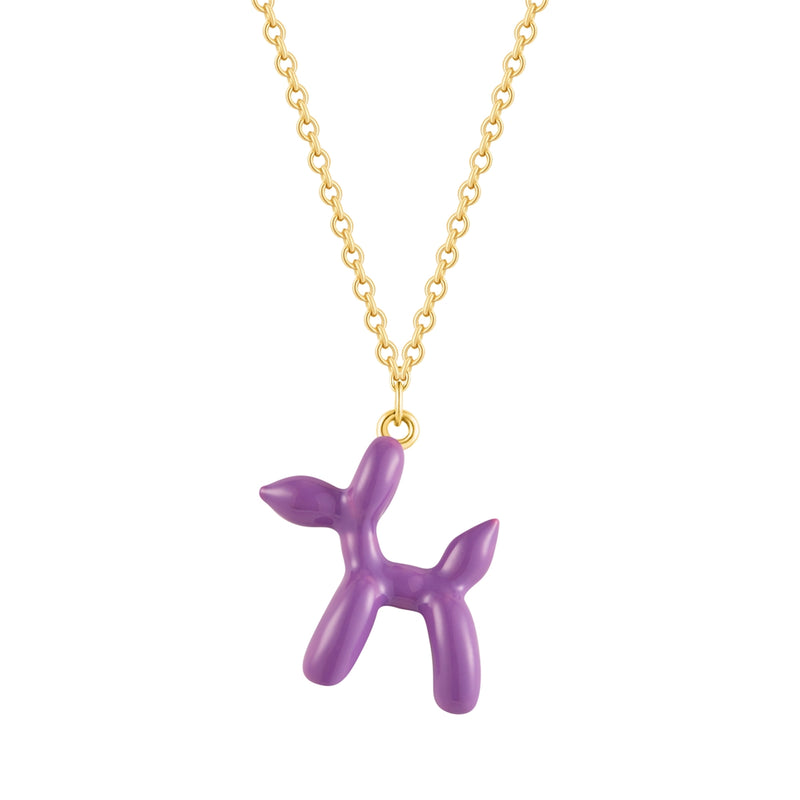 Ankerkette BALLON-HUND gold Emaille violett