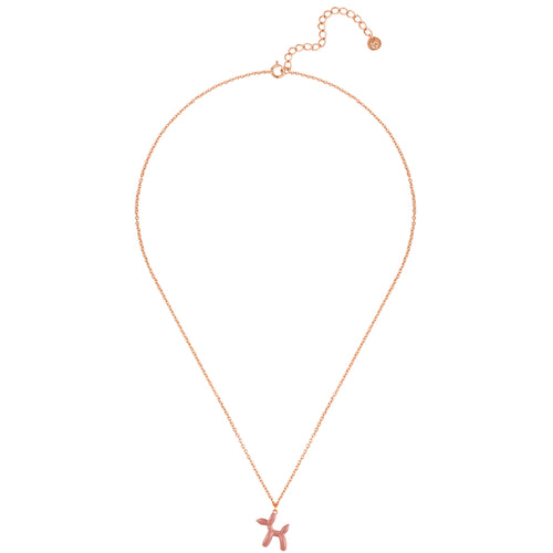 Kette BALLON-HUND roségold Emaille beige