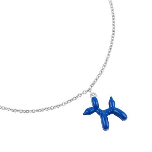 Armband BALLON-HUND silber Emaille blau