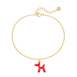 BALLON-HUND Armband gold Emaille rot