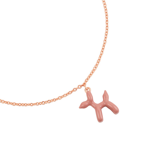 BALLON-HUND Armband roségold Emaille beige