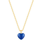 Kette mit Anhänger HERZ Emaille blau