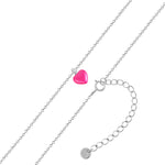 Kette mit Anhänger HERZ Emaille pink