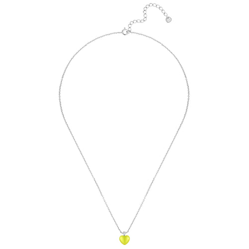 Kette mit HERZ Emaille neon grün