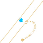Kette HERZ mit Emaille-Anhänger blau
