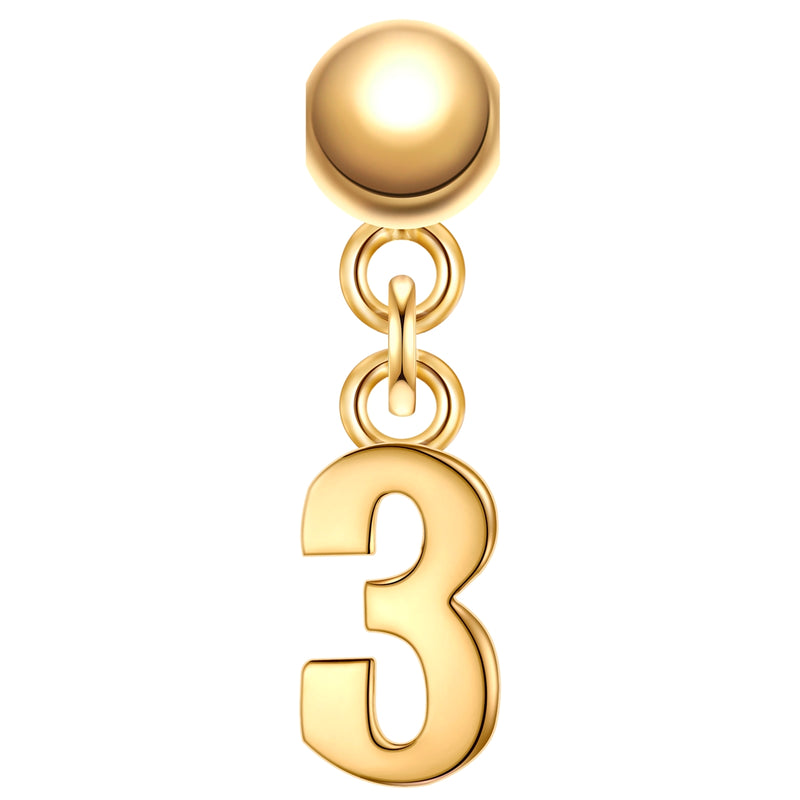 Anhänger Charm Zahl 3 gold
