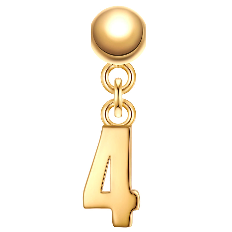 Charm Anhänger Zahl 4 gelbgold