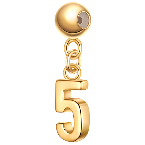 Anhänger Charm Zahl 5 gelbgold