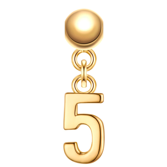 Anhänger Charm Zahl 5 gelbgold