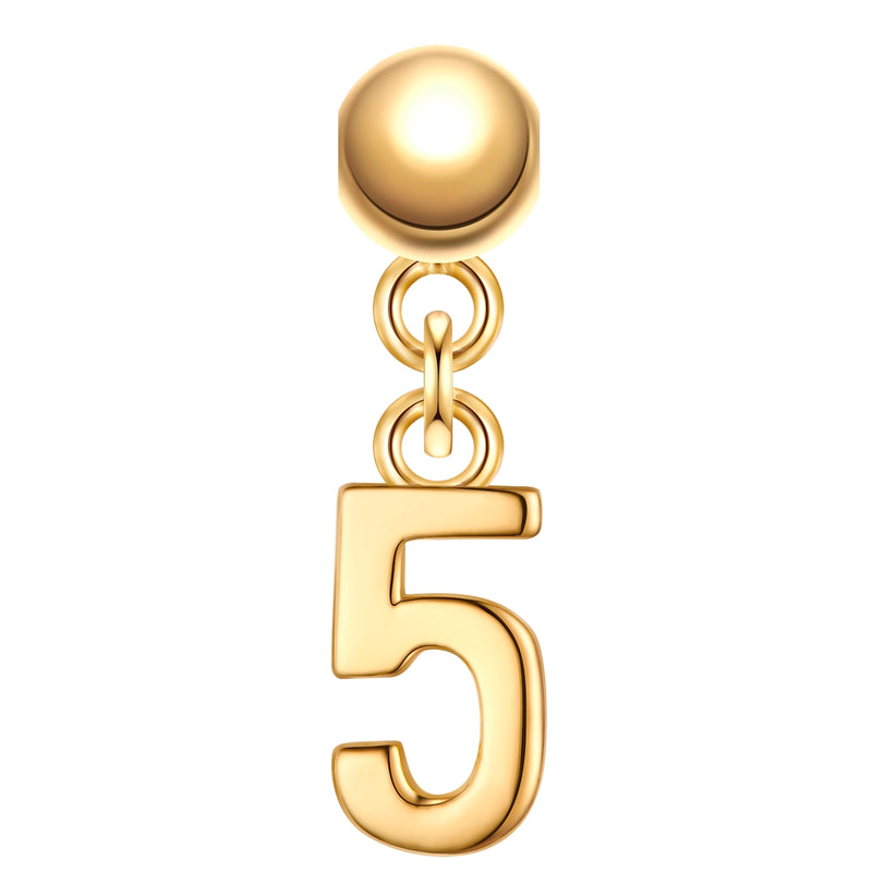 Anhänger Charm Zahl 5 gelbgold