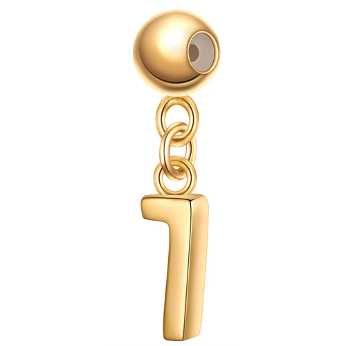 Charm Anhänger Zahl 7 gelbgold