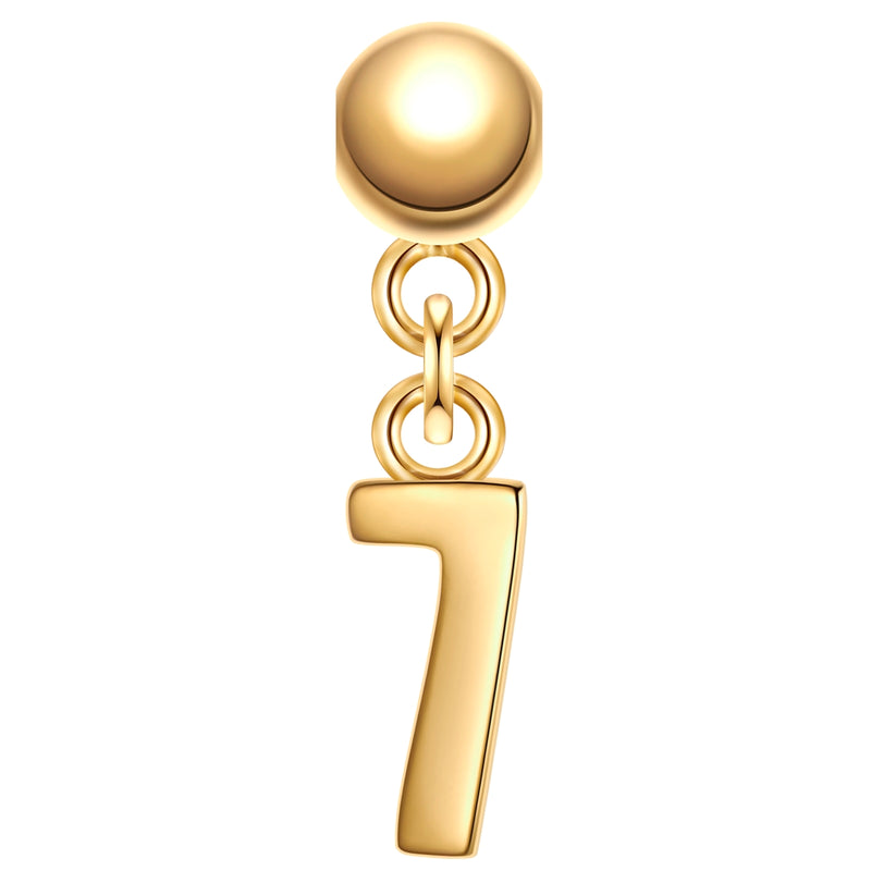 Charm Anhänger Zahl 7 gelbgold