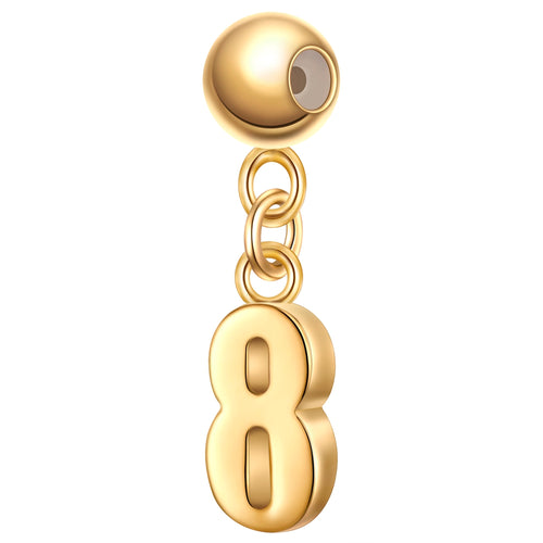 Charm Zahl 8 gold