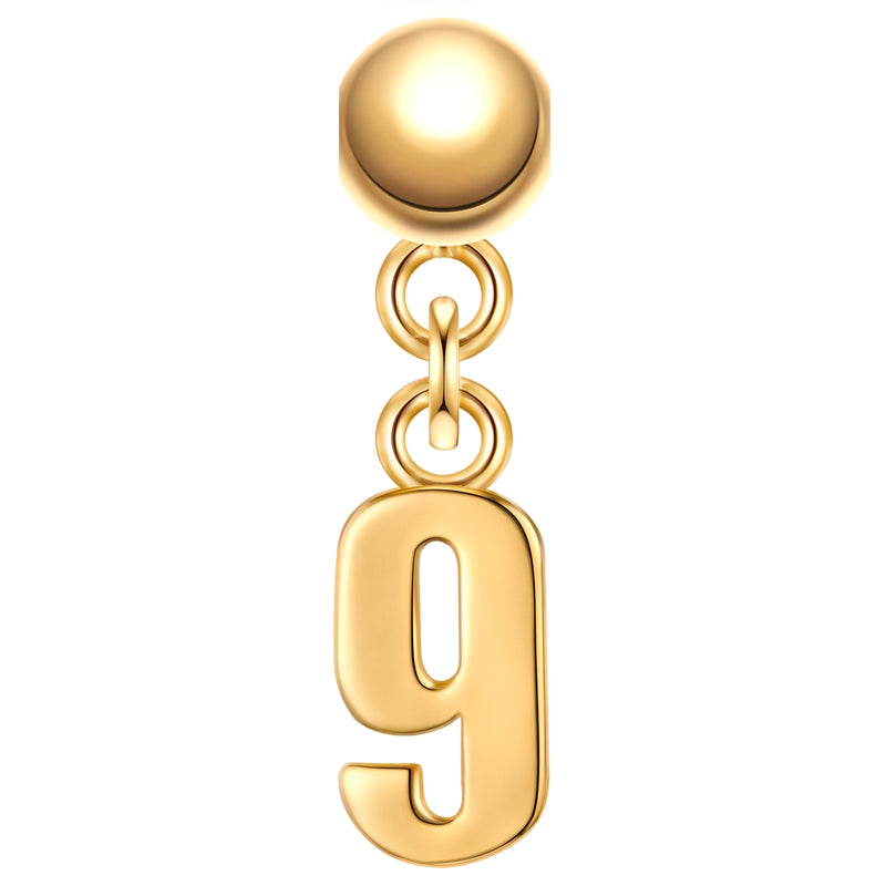 Charm Anhänger Zahl 9 gelbgold