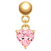 Charm Herz gold mit Zirkonia pink