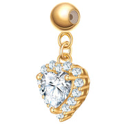 Charm Herz gold mit Zirkonia weiß