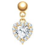 Charm Herz gold mit Zirkonia weiß
