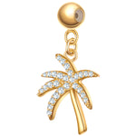 Charm Palme gold mit Zirkonia