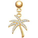 Charm Palme gold mit Zirkonia