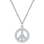 Kette mit Anhänger Peace silber mit Zirkonia