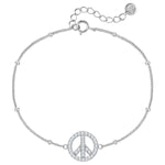 Armband Peace silber mit Zirkonia