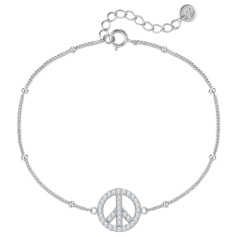 Armband Peace silber mit Zirkonia