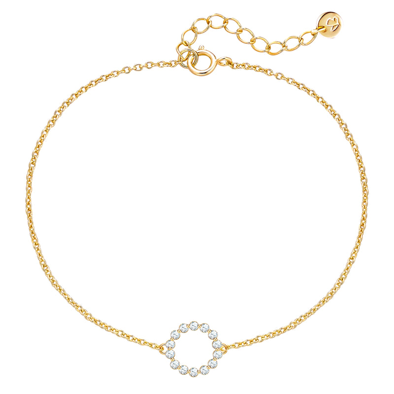 CIRCLE Armband gold mit Zirkonia