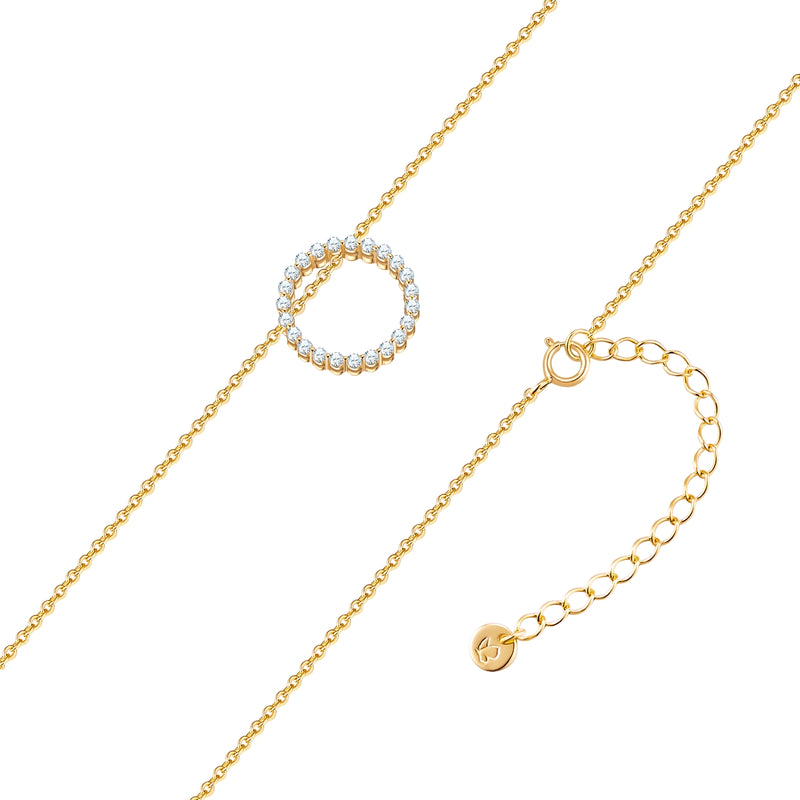 Halskette CIRCLE gold mit Zirkonia