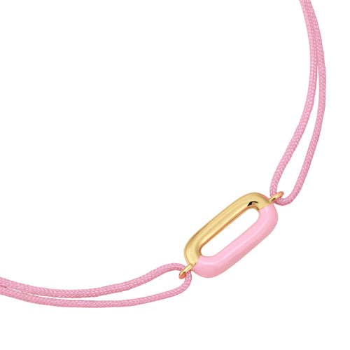 Armband Textil rosa Anhänger Emaille rosa