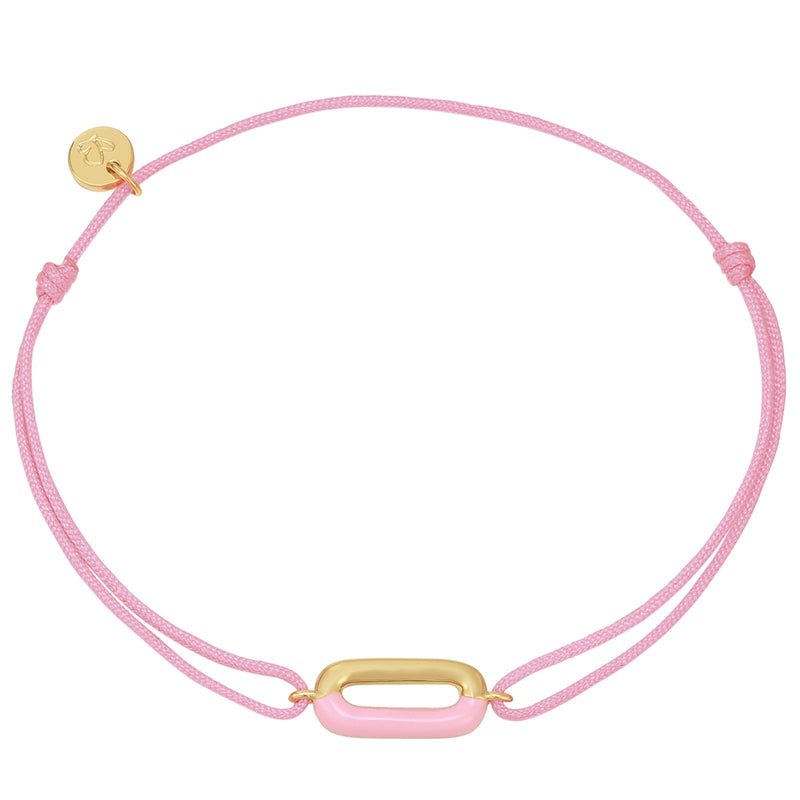 Armband Textil rosa Anhänger Emaille rosa