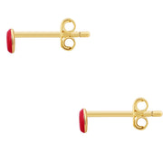 Ohrstecker gold Donut Emaille in rot – Ansicht 3