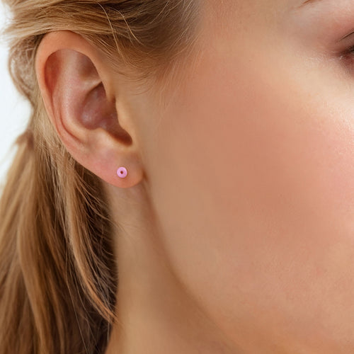 Ohrstecker Donut mit Emaille pink
