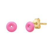 Ohrstecker Donut mit Emaille pink aus 925er Silber vergoldet