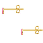 Ohrstecker gelbgold Donut Emaille pink